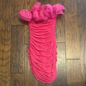 Fuchsia Dress with Ruffle Detail